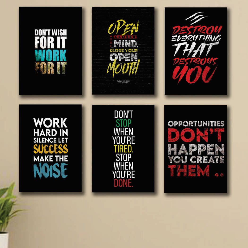 Set of 6 Premium Wall Art Frames – HD Print, MDF Board, 8x11 Inches